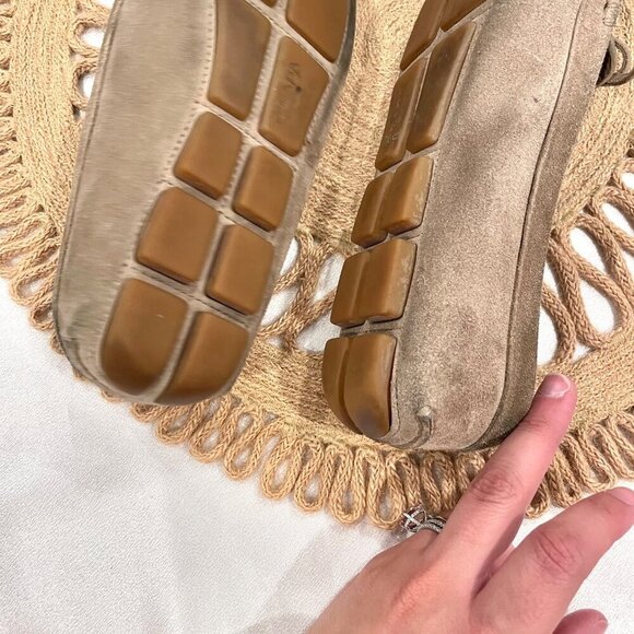 Prada Suede Bow Drivers Tan Leather Size EU 38 - Picture 13 of 15